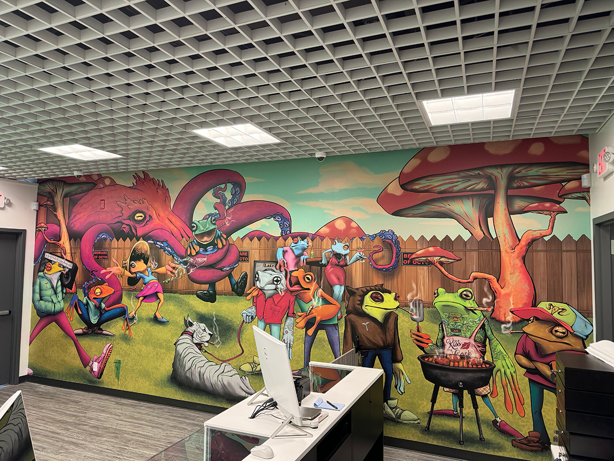 Interior Wall Vinyl Mural for Verts Dispensary | Liberty, Missouri